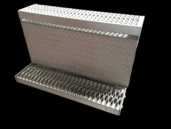 Aluminum Diamond Plate Battery Box Bottom Step – Welded Replacement For Peterbilt 379 388 389